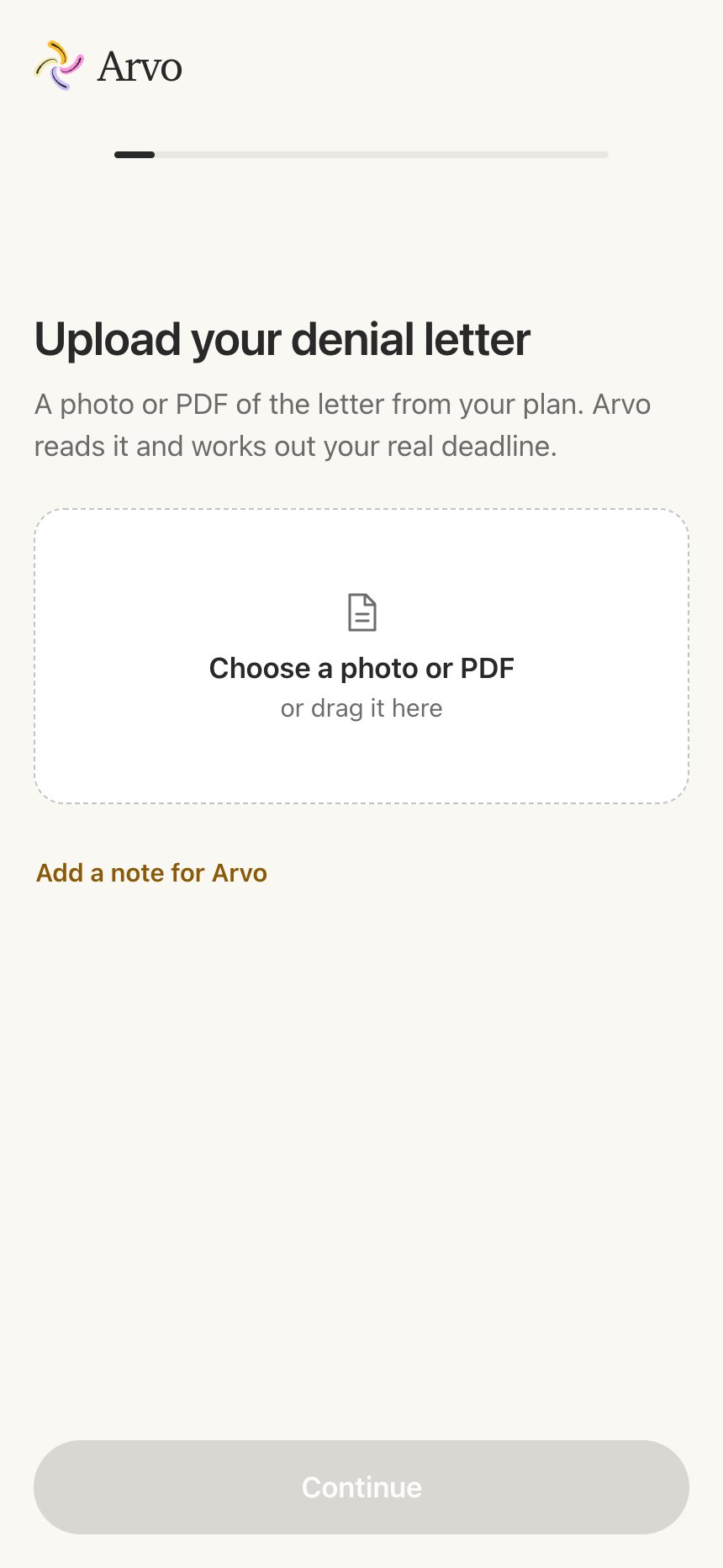 The Arvo app: Send the photo