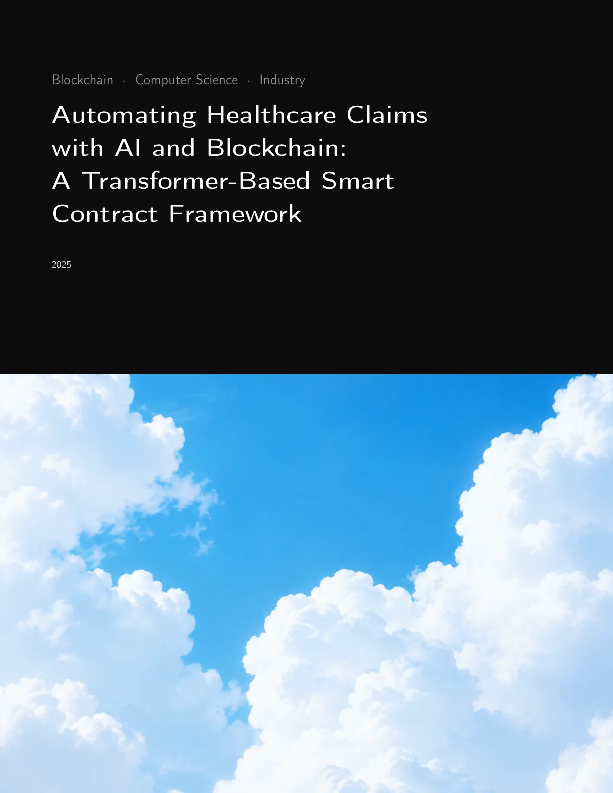 The title page of Automating Healthcare Claims with AI and Blockchain